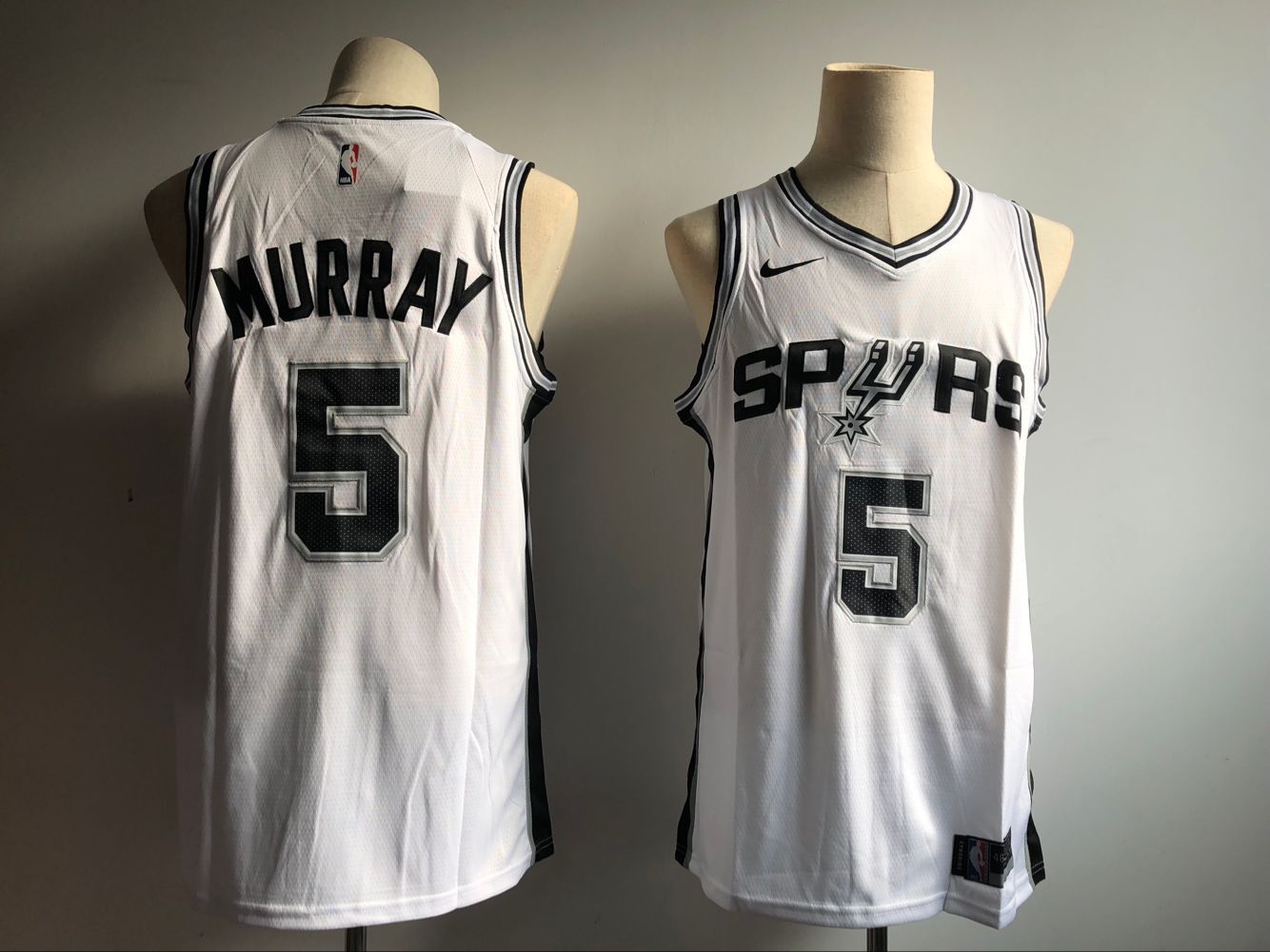 Men San Antonio Spurs #5 Murray White Game NBA Jerseys-0